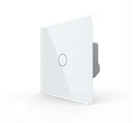 LIVOLO Interrupteur mural Smart Touch, panneau de verre 1 gang, compatible avec application et commande vocale, blanc
