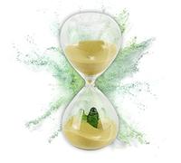 LIVONDO Hourglass Sablier en verre (100 % soufflé à la bouche) I avec cactus du désert décoratif I Sablier de 15 minutes | Horloge à sable | Hourglass I Jeune et moderne