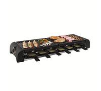 Livoo - Appareil à raclette 12 personnes - Plateau grill amovible, revêtement antiadhésif, 2 plaques, thermostat ajustable