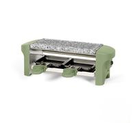 LIVOO - Appareil à Raclette 2 Personnes DOC156N - Grill Pierre en Granite Amovible | Revêtement antiadhésif | 350 Watts | Blanc