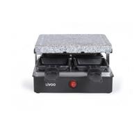 LIVOO DOC242 Appareil à Raclette 4 Personnes | Grill Pierre en Granite Amovible | Revêtement Antiadhésif - 600 Watts