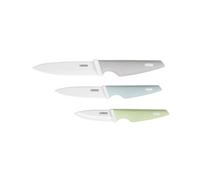 Livoo – 3 couteaux en céramique MEC137 7,5/10/12,5 cm – manches soft-touch ergonomiques – gris