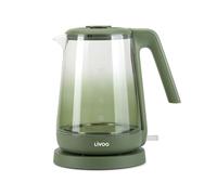 Livoo - Bouilloire en verre 1,7L DOD216V - 1850W - 2200W, verre borosilicate, rétro éclairage intérieur