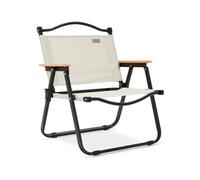 Livoo - Chaise de Camping Pliante SEP138 - Acier thermolaqué, Bois de hêtre, 600D, poignée de Transport intégrée, jusqu'à 110kg