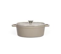 Livoo - Cocotte ovale en fonte MEP129G - 4,5L, couvercle avec picot, 29x22 cm, 5,5kg