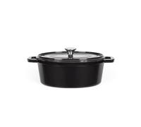 Livoo - Cocotte ovale en fonte MEP129G - 4,5L, couvercle avec picot, 29x22 cm, 5,5kg