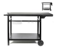 Livoo - Desserte pour plancha avec Tablette Rabattable GS170N - pour 2 à 4 brûleurs, Plateau 85 à 115 cm x 50cm, Hauteur 81cm, Accessoires Inclus