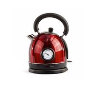 LIVOO DOD157 Bouilloire Rétro Vintage Rouge avec themomètre intégré | Capacité 1.8L, Arrêt Automatique, Filtre Anti-calcaire | 1800W