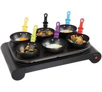 Livoo Dom200 Set 3 En 1 Mini Woks, Crêpière Et Grill Wok Party, Crepes Party, Grill Idéal Pour 6 Personnes 1000 Watts, Noir[GAU640402]
