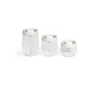 Livoo, Ensemble de 3 Bocaux de Conservation, MEN401, en Verre Borosilicaté, Couvercle avec Mise Sous-Vide, Contenance 400 ml, 800 ml et 1,2 L