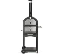 LIVOO Four à pizza DOC228 avec fonction grill - Four de jardin avec grill pour bois ou charbon - Four à bois pour pizza - Four pour le jardin - Barbecue au charbon de bois - Pierre à pizza - Régulateu