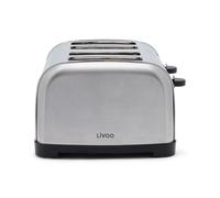 LIVOO Grille-pain 4 fentes DOD197 1700W 2 thermostats indépendants réglables 7 niveaux Acier inox