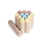 Livoo - Jeu de quilles Nordiques JEU006 - Bois FSC, 12 quilles Ø 4,5 cm, 1 quille à Lancer, Sac en Coton, à partir de 2 Jours, à partir de 6 Ans