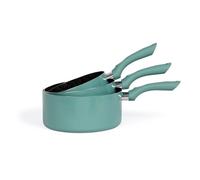 LIVOO MEN125VS set de 3 casseroles aspect pierre coloris Vert diamètres 16 - 18 - 20 cm en aluminium