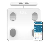 Livoo - Pèse-personne impédancemètre connecté DOM531W - 15 indicateus corporels, jusqu'à 180kg, 16 mémoires utilisateurs