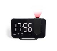 LIVOO Radio-réveil AR320 - Projection de l'heure, double alarme, port USB, Noir