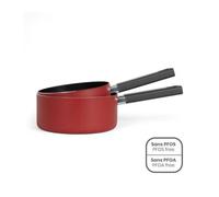 LIVOO Set de 2 casseroles aluminium MEP154R - 18/20 cm tous feux sans PFOA ni PFOS Noir