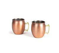Livoo - Set de 2 Moscow mule GS155 - 2 contenants, capacité 50 cl, acier inoxydable, revêtement couleur cuivre mat, anse dorée