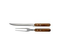 Livoo - Set de couverts à découper MEC139-1 couteau 20,3cm, 1 fourchette 15,3cm, bois FSC, lame acier inoxydable