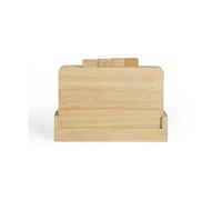 LIVOO Set de 4 planches à découper MES142 Bois d'hévéa 26x18cm avec languettes support de rangement