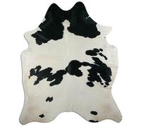 Livorio K335 Tapis en peau de vache - 240 x 190 cm - Noir et blanc - Produit naturel unique en provenance d'Amérique du Sud - Peau de vache véritable - Noir et blanc