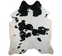 Livorio K335 Tapis en peau de vache - 242 x 195 cm - Noir et blanc - Produit naturel unique en provenance d'Amérique du Sud - Peau de vache véritable - Noir et blanc