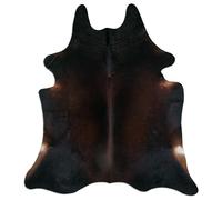 Livorio K338 Tapis en peau de vache - 210 x 200 cm - Noir/marron/blanc - Produit naturel unique en provenance d'Amérique du Sud - Peau de vache véritable - Café