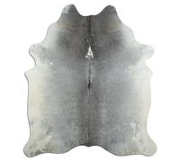 Livorio K344 Tapis en peau de vache - 215 x 185 cm - Gris/noir/blanc - Produit naturel unique en provenance d'Amérique du Sud - Peau de vache véritable - Gris