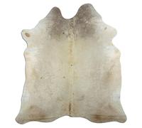 Livorio K346 Tapis en peau de vache - 215 x 195 cm - Beige/gris - Produit naturel unique en provenance d'Amérique du Sud - Peau de vache véritable - Champagne clair