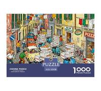 Livraison de Pizza de Naples Street Puzzle en Bois Imperméable DIY Puzzles De 1000 Pièces pour Adultes Défi Et Casse-tête De Décoration pour La Maison