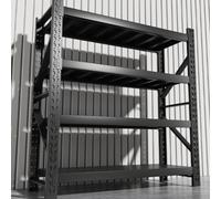 Livraison express domestique, étagères de grande capacité, étagères de rangement multicouches, applications commerciales et supermarchées. Montage facile, aucun outil nécessaire. (Noir principal, 200