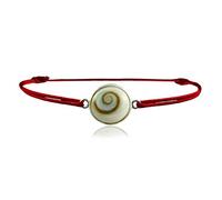 LIVRAISON GRATUITE !!! Bracelet cordon rouge ajustable - Oeil de Sainte-Lucie rond 1 cm diametre et argent