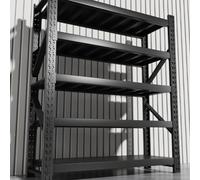 Livraisons express, étagères de grande capacité, étagères de rangement multicouches, applications commerciales et supermarchées. Montage facile, aucun outil nécessaire. (Noir principal, 100 x 50 x 200