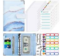 Livre À Anneaux A6 - Impression Couleur - En Cuir Synthétique - Manuel D'utilisation (Aquarelle Bleu)