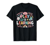 Livre à Crayons Amusant avec Inscription « Play is Learning Brain Rainbow » T-Shirt