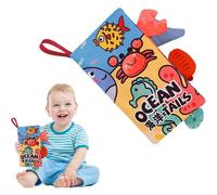 Livre à queues, livre sensoriel crépitant, design jungle et monde sous-marin, jouet éducatif avec surfaces multi-textures pour la promotion sensorielle des bébés