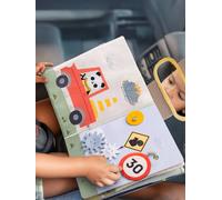 Taf Toys Livre d’Activités Bébé pour Voiture - Jouet d’Éveil Sensoriel avec Textures, Miroir, Pop-It - Fixation Appui-Tête - Dès 12 Mois - 13825