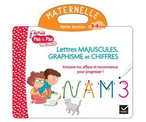 Livre ardoise Téo et Nina PS - Lettres majuscules, graphisme et chiffres - Marie-Hélène Van Tilbeurgh - Hatier - cartonné - Scolaire / Universitaire