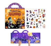Livre avec Autocollants pour - Artisanat et activités d'halloween pour âgés de 3 à 6 Ans | Livre d'autocollants en PVC réutilisable pour Tout-Petits, Voyages, Salle de Classe et fête