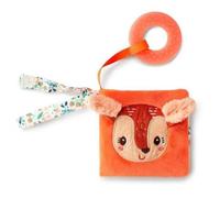 LILLIPUTIENS - Imagier en Tissu pour bébé - Livre d’Éveil interactif Stella Le Faon - Premier Livre Interactif pour Bébé avec Anneau de Dentition et Sons Amusants - Dès 6 Mois - 83374