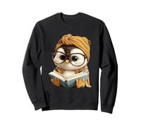 Livre Bleu bébé Pingouin Lecture Portrait Graphique Amoureux des Animaux Sweatshirt