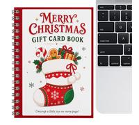 Livre cadeau pour cartes de Noël - Livret de vœux en , porte-chèques | Couverture de protection épaisse | Secret Santa Exchange Party Friends Enveloppe de rangement décorative pour scrapbooking