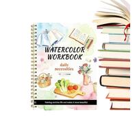 Livre Coloriage Aquarelle Carnet de coloriage et cahier d'exercices | Avec tutoriels étape par étape, livre de peinture à l'aquarelle Pour débutant enfant adulte élève amateur d'art artiste