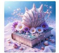 Livre Coquillages de Marguerites Puzzle 1000 Pièces pour Adultes, 65x65cm Puzzles Classiques 1000 pièces, DIY Activité Familiale Jigsaw Puzzle Jeux, Unique Décoration Murale de la Maison Cadeau