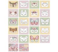 Livre d?activités créatives avec ciseaux ? 20 masques à décorer & 200 stickers multicolore TU