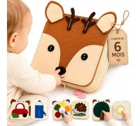 Livre d’Éveil Bébé en Feutre dès 6 Mois - Quiet Book Montessori - Livre Sensoriel et Éducatif - Jouet Bébé Motricité Fine - Cadeau Naissance Fille et Garçon