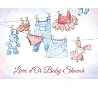 Livre d’or baby shower: 110 pages - 109 invités - couverture soupel mate - format paysage