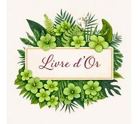 Livre d’Or Mariage Élégant 21,59 x 21,59 cm - Guest Book Wedding Floral Vert Tropical - Livre Souvenir & Messages des Invités - Cadeau Mariage Original