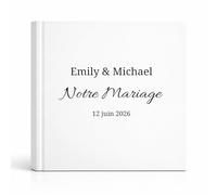 Livre d’or mariage personnalisé - Livre invités élégant couverture rigide - Album souvenir réception avec pages lignées - Livre d’or personnalisé mariage (80 pages)