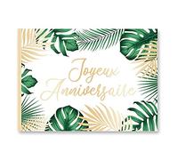 STC – Livre d'or – Motif tropical « Joyeux anniversaire » – 20 pages – 15 x 21 cm – Party chic